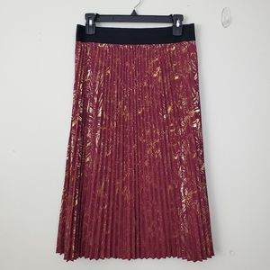 Lularoe Elegant Jill Metallic Pleated Skirt